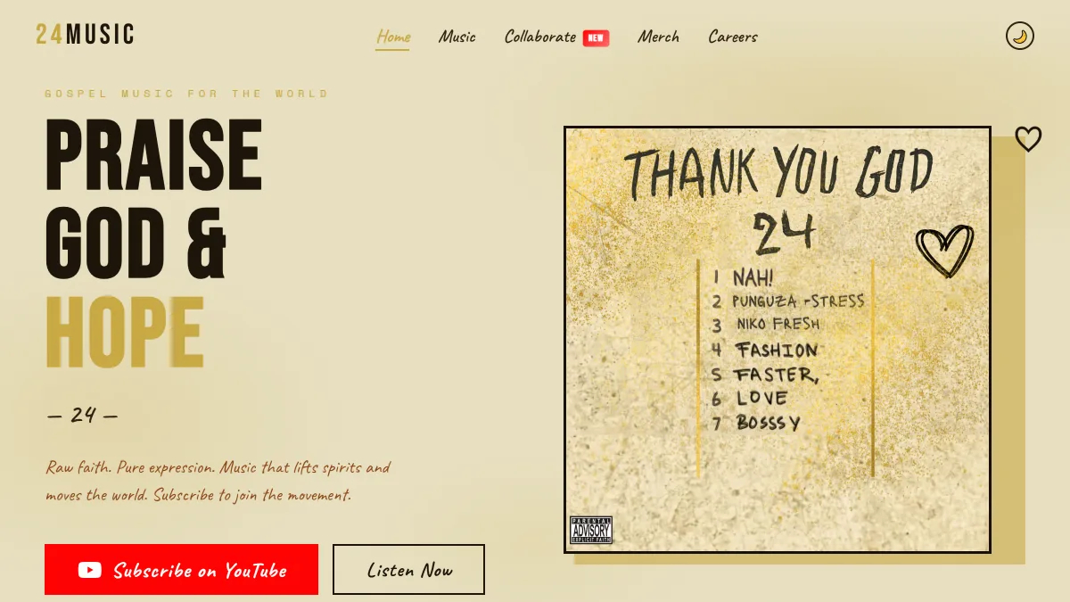 24Music website design